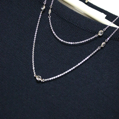 再再…販】シャネルストーン 2way ロングネックレス シルバー 再再…販】シャネルストーン 2way ロングネックレス シルバー