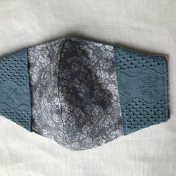 不織布マスクカバー✴︎選べる抗菌加工裏地✴︎大きいサイズご対応✴︎簡単装着✳︎刺繍生地 4枚目の画像