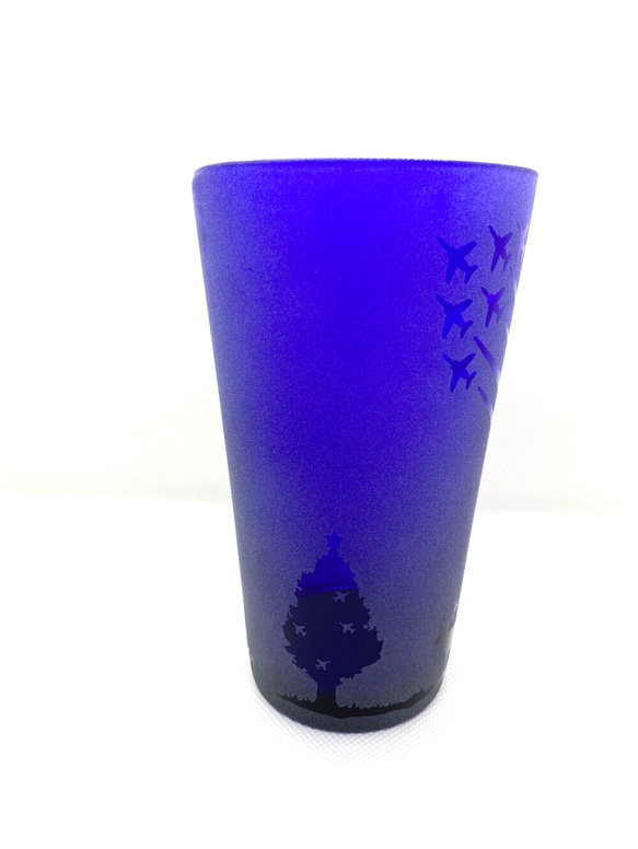 予約販売〈クリスマス限定商品〉ブルーインパルス　青グラス 4枚目の画像