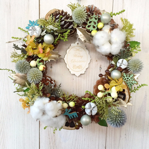 松ぼっくりが土台のクリスマス✿リース リース bloom-wish 通販