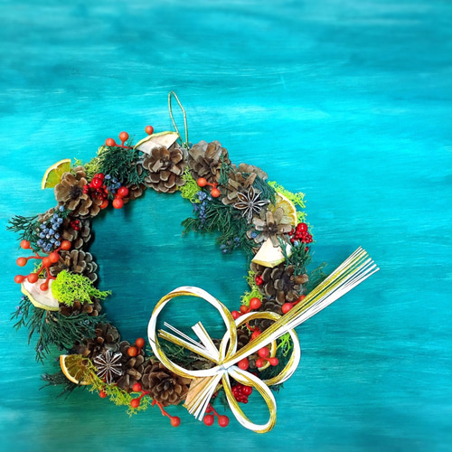 松ぼっくりのお正月リース❀ しめ縄・しめ飾り bloom-wish 通販