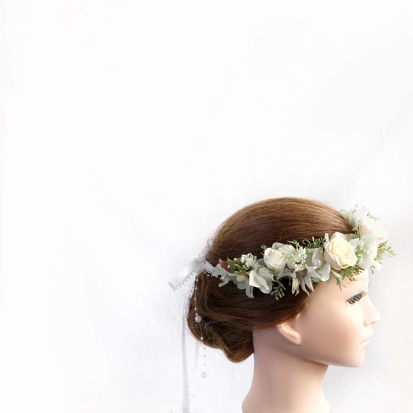 再販✿華奢な白い花冠☆.。.:*・ 1枚目の画像