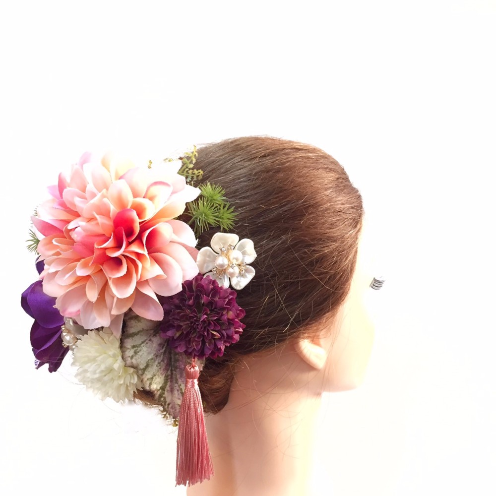 和の髪飾り～pinkpurple～