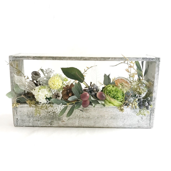 木枠に入った✿ナチュラルアレンジメント アートフラワー bloom