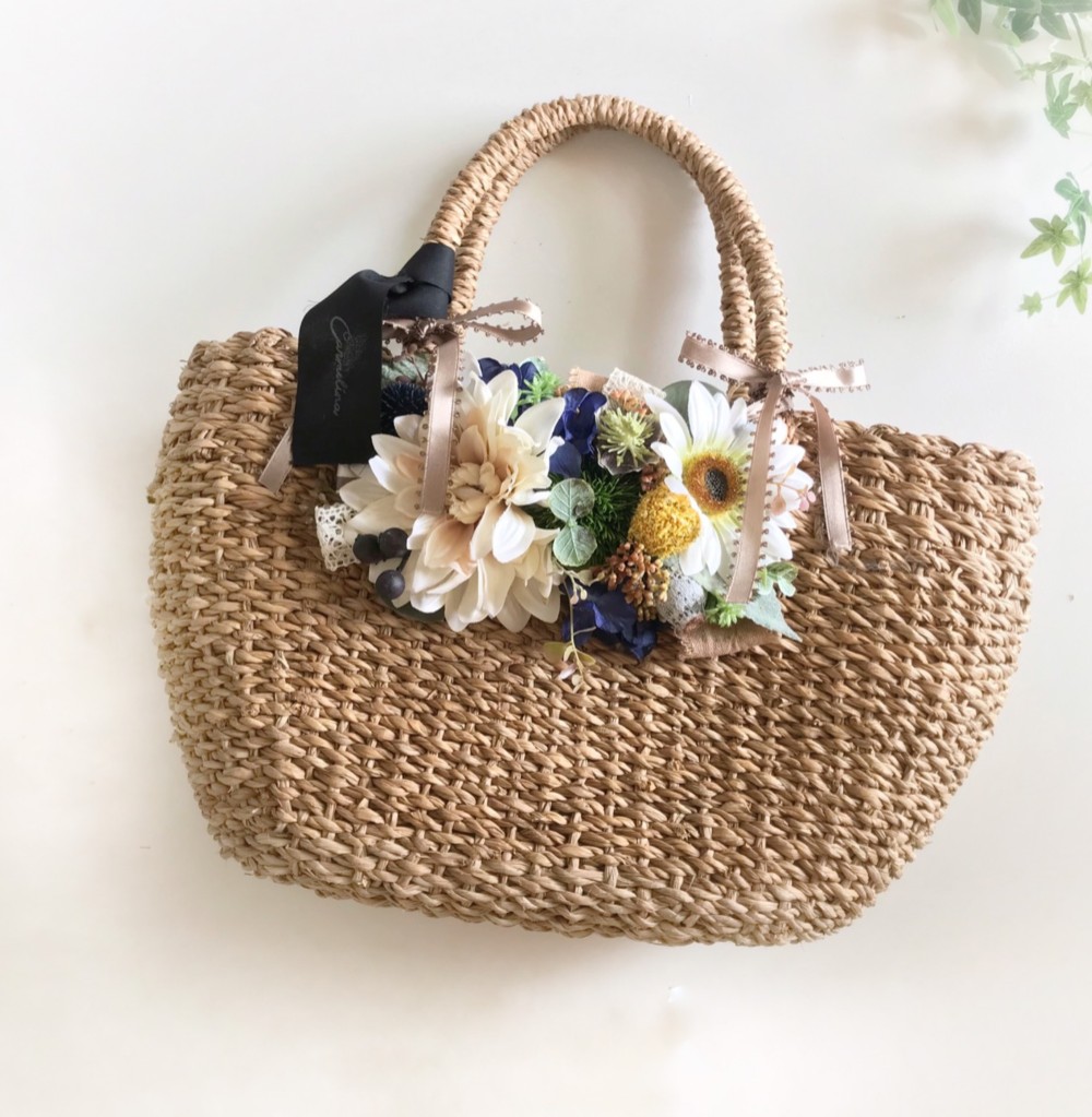 30％off！取り外しても使える花かごバッグ（かご：内布付き