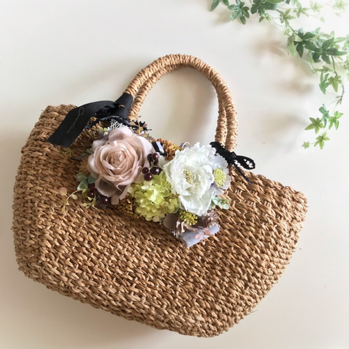 30％off！取り外しても使える花かごバッグ（かご：内布付き