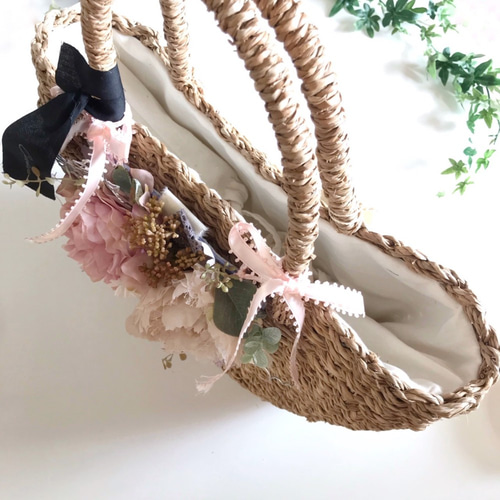 30％off！取り外しても使える花かごバッグ（かご：内布付き