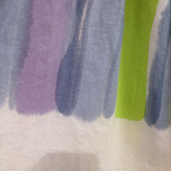 ▫︎受注制作▫︎手描き染め 日本製リネン シャーベットグリーン入りスカート 3枚目の画像