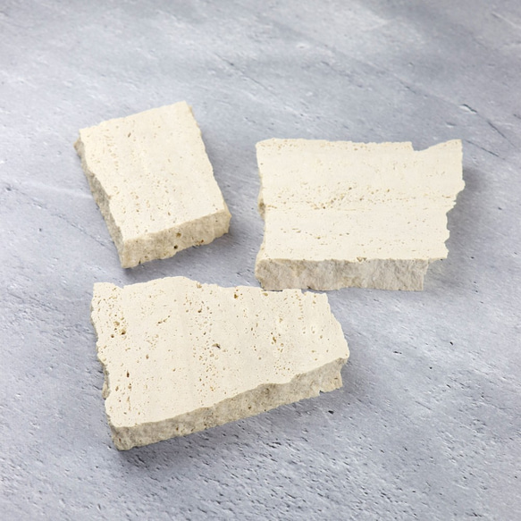 684ブラウントラバーチン（大理石端材プレート） トラバーチンクラシック 端材プレート 3点セット 大理石 天然石