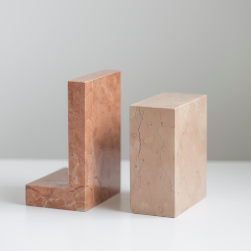 大理石のブックエンド L型 ピンク その他インテリア雑貨 ISHIZO 通販