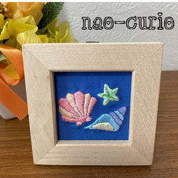 刺繍フレーム 貝殻 壁掛け フォトフレーム・写真立て てぃん 通販