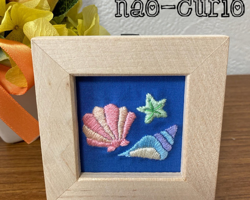 刺繍フレーム 貝殻 壁掛け フォトフレーム・写真立て てぃん 通販