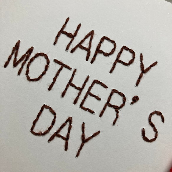 【受注生産】母の日メッセージカード　紙刺繍　カーネーション 2枚目の画像