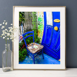 パリ アトリエの入口 青い椅子　ウォールデコ　ウォールアート フォトデコ 2枚目の画像