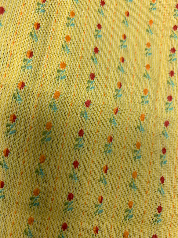 花柄　黄色　子供　小物　鞄　バッグ　エプロン 播州織　コットン　ハンドメイド　可愛い　手作り 4枚目の画像