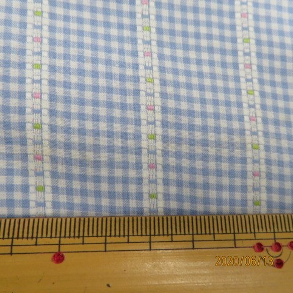 播州織　ギンガムチェック　コットン　　ハンドメイド　　爽やか　きれい　シャツ　小物　子供　ブルー　ピンク 1枚目の画像