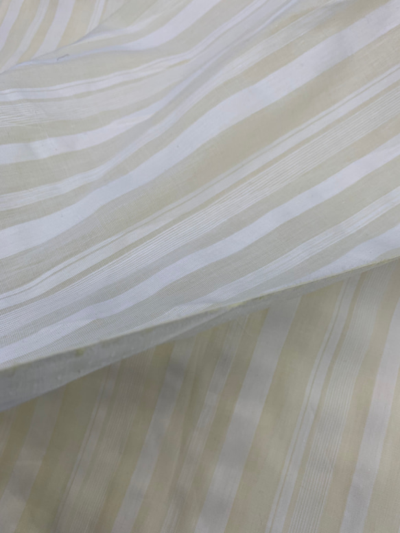 播州織　コットンボイル　ハンドメイド　ネイビー　ウスイエロー　透け感　　ストール　シャツ　ワンピ　夏服　きれい 8枚目の画像