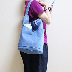 【型紙レシピ】バケツ型ショルダーバッグ/安心作製の詳しいレシピ付き 3枚目の画像