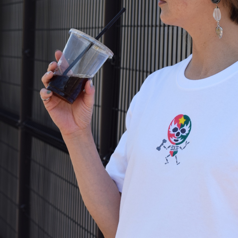 刺繍☆T-shirt／マスクマンだった人（ピンク✕グリーン） 5,929円