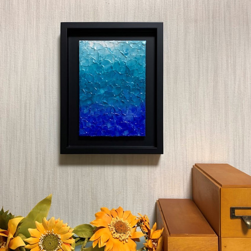 アクリル原画「青を基調に海中の景色を描きました」サムホール