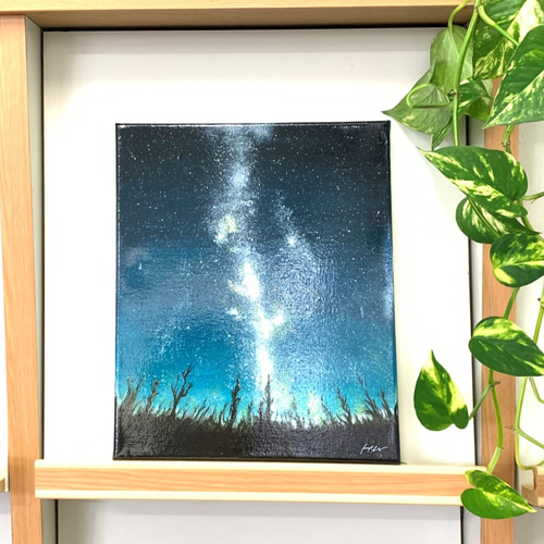 アクリル原画「 冬の夜空に光る星屑の作品」F3サイズ(額縁付き アクリル原画「 冬の夜空に光る星屑の作品」F3サイズ(額縁付き