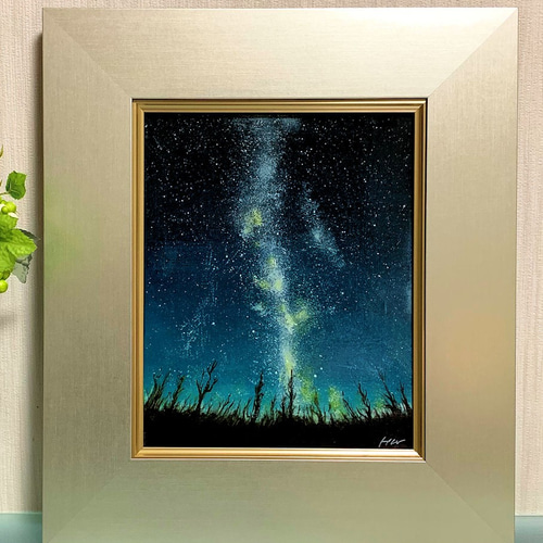 アクリル原画「 冬の夜空に光る星屑の作品」F3サイズ(額縁付き アクリル原画「 冬の夜空に光る星屑の作品」F3サイズ(額縁付き