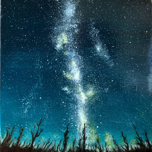 アクリル原画「 冬の夜空に光る星屑の作品」F3サイズ(額縁付き アクリル原画「 冬の夜空に光る星屑の作品」F3サイズ(額縁付き