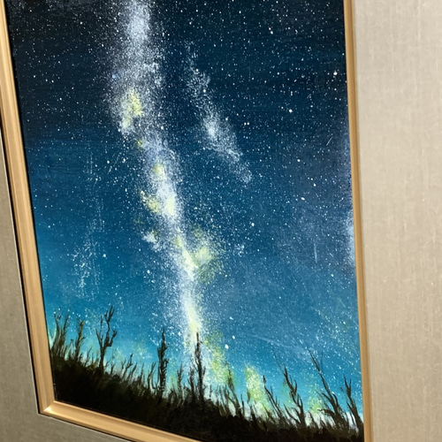 アクリル原画「 冬の夜空に光る星屑の作品」F3サイズ(額縁付き アクリル原画「 冬の夜空に光る星屑の作品」F3サイズ(額縁付き