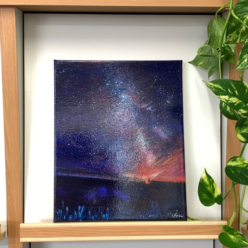 アクリル原画「夕暮れに沈みゆく太陽と星屑たち」F3キャンバス アクリル原画「夕暮れに沈みゆく太陽と星屑たち」F3キャンバス