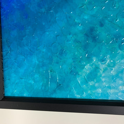 原画「海の深さによって色が変わる、藍から蒼へ」S3キャンバスサイズ正方形アート 6枚目の画像