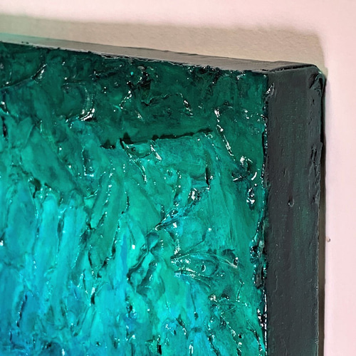 アクリル画の原画。「ターコイズグリーンから」サイズは33.3㎝×24.2