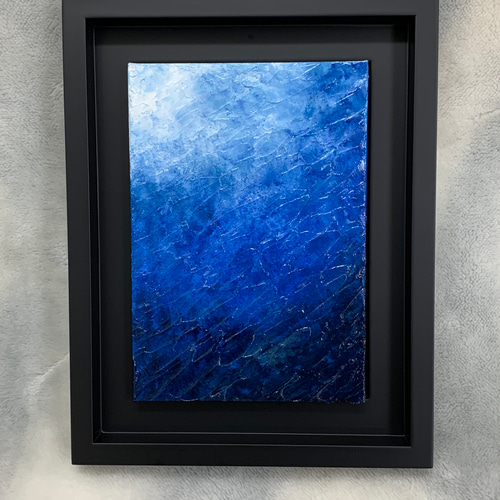アクリル画の原画。「ブルーを基調にした深海」サイズは22.7㎝×15.8㎝ 絵画 washio-art 通販｜Creema(クリーマ) 9794512
