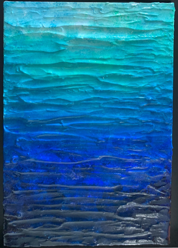 アクリル画の原画です。「海中でただようイメージ画」SMサイズ・海中の絵 3枚目の画像