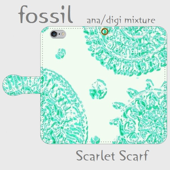 【ハイクォリティタイプ：高品質】iPhone/Android用 受け皿式 手帳型ケース＜fossil＞ 1枚目の画像