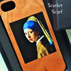 【iPhoneウッドケース】天然木のハードケース　【名画：フェルメール「真珠の耳飾りの少女」】 4枚目の画像