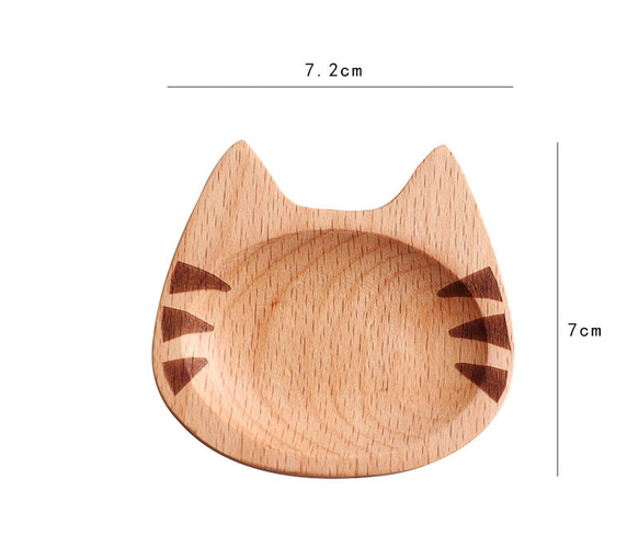 1可愛い小皿　木製　ねこデザイン 1枚目の画像