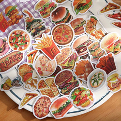 3フレークシール 100枚 洋食 リアル おかず シール・ステッカー