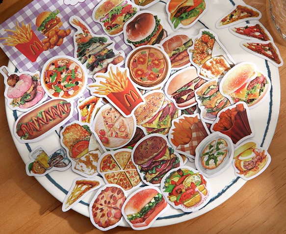 3フレークシール 100枚 洋食 リアル おかず シール・ステッカー