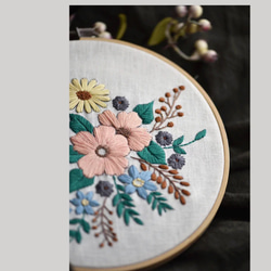 22お花模様刺繍作成キット　刺繍キット　刺繍作成セット 2枚目の画像