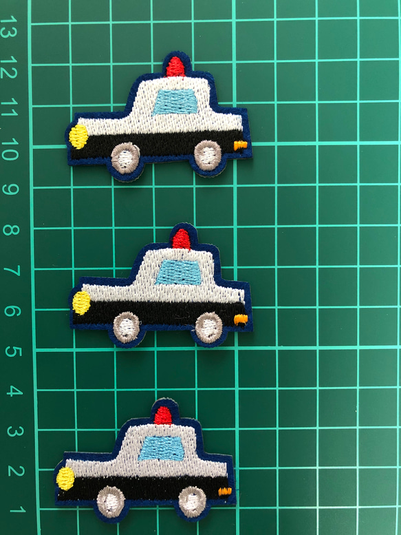 3枚入パトカーアイロンワッペン刺繍ワッペンシールアイロンワッペン 2枚目の画像