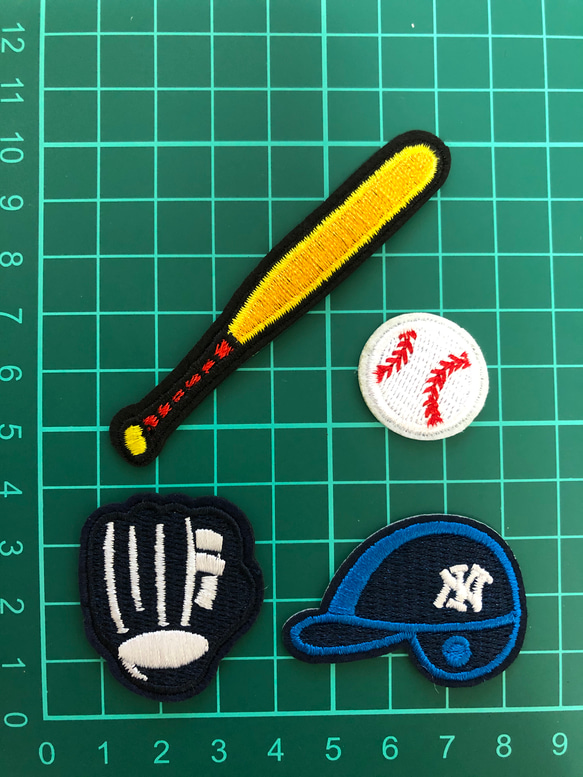 4枚入野球セットアイロンワッペン刺繍アイロンワッペン 2枚目の画像