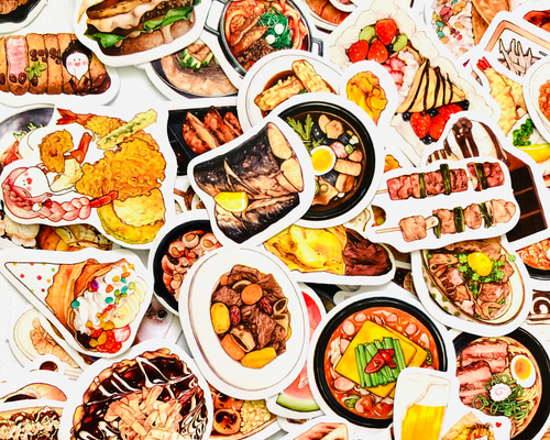 食べ物フレークシール③ 今だけ2倍‼︎】食べ物フレークシール☆肉①13種類 - HAPPY