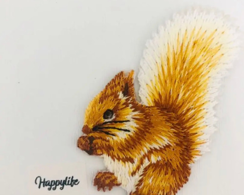 ピンクハウス　刺繍ワッペン　リス　りんご プティプリンス刺繍ワッペン （ブローチ・コサージュ）｜PINK