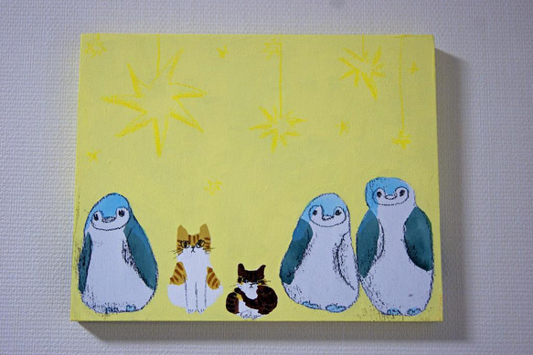 (販売終了)【原画】ペンギン【スーとエル、動物園へ行く】シリーズ 1枚目の画像