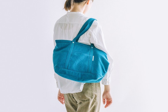 帆布ファスナートートバッグM　CANVAS TOTE FM / RAIN BLUE 3枚目の画像