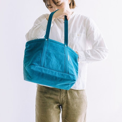 帆布ファスナートートバッグM　CANVAS TOTE FM / RAIN BLUE 4枚目の画像