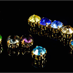 石座付きA級ガラスラインストーンカラーアソート3㎜100粒 ビジュー