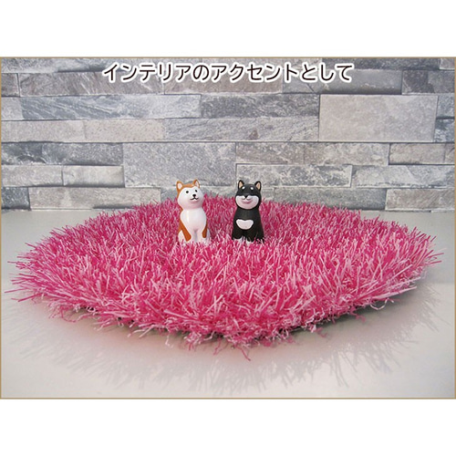 円形 直径1m（100cm）人工芝 ピンク 芝生マット 屋内用、屋外用、自由