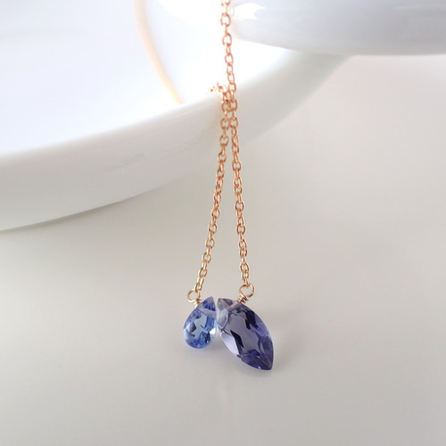 14kgf＊アイオライト・タンザナイト ファセットカット ネックレス