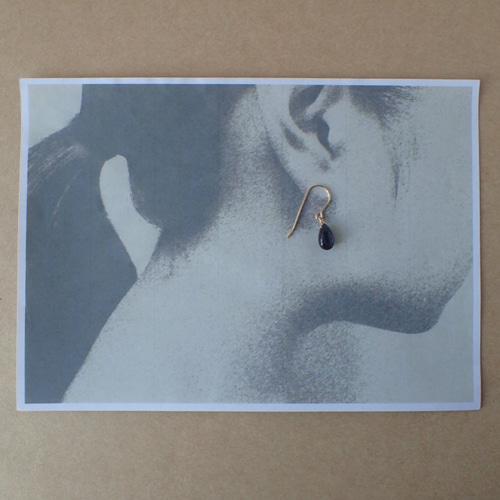 14kgf＊ブラックラブラドライト ピアス ピアス（フック・チェーン